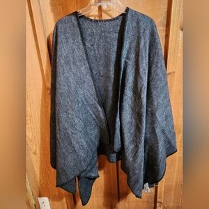 UGG Wool Dark Gray Wrap Shawl One Size
